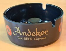 Vintage Pabst Brewing Andeker Beer Round Black Melamine Ashtray Advertising USA picture
