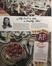 1940’s A&P Grocery Store Vtg AD Interior Photo “Like A Country Fair” Art PROMO picture