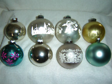 Lot of 8 Vintage Shiny Brite Christmas Ornaments Mica Glitter picture