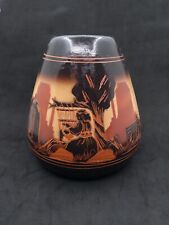 '06  'Navajo Story Teller' Native American (Diné) Frank Little Etched Vase READ picture