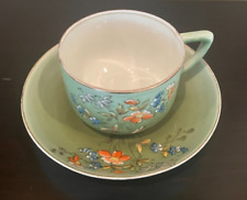 Kuznetsov Russian Imperial Factory Hand Painted Flowers Gilt teacup/saucer picture