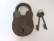 Antique Look Heavy Duty Large Cast Iron Lock with 2 keys picture