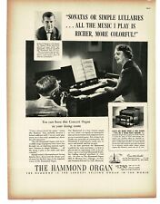 1937 Hammond Organ wife plays for husband Vintage Ad Perley Barbour Quincy MA picture