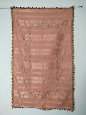 Antique beautiful french embroidery silk textile floral fabric panel item631 picture