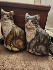 Two Vintage Arnold Print Works Litho Print Stuffed Cloth Cat Pillows Tabby Dolls picture