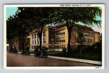Oneonta NY-New York, High School, Antique, Vintage Souvenir Postcard picture