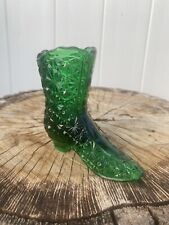 Vintage Fenton Green miniature slipper shoe Collectible picture