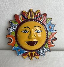 Talavera Sun Face Wall Hanging Mexican Ceramic Pottery Folk Art Pottery 14