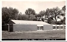 Real Photo Postcard St. Joseph's Hall in Oconto, Wisconsin picture