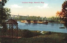 Groveland Bridge Haverhill MA c.1909 Postcard A4 picture
