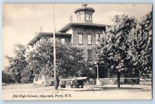 Perry New York Postcard Old High School Exterior Building c1905 Vintage Antique picture