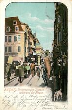 c1903 Postcard; Leipzig Germany, Grimmaische Street during the Fair, POsted picture