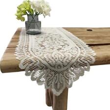 2 Pack Cotton Crochet Lace Rectangular Table Runner Dresser Scarf Doilies (Be... picture
