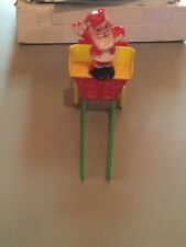 Vintage Candy Container Plastic Santa in Cart Rosen Rosbro picture