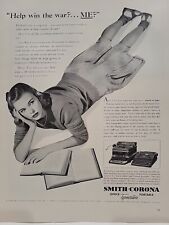 1942 Smith-Corona Typewriters Fortune WW2 Print Ad Q1 College Coed War Homefront picture