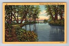 Chautauqua Lake NY-New York, Entrance To Inlet, Antique, Vintage Postcard picture
