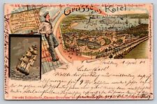 Postcard Germany Gruss aus Kiel International Shipping Expo Litho c1901 AD30 picture