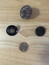 Vintage Antique 3 Coat Buttons 1” 1 1/8” 1 3/8” Plastic Metal Wood? Faux Wood? picture