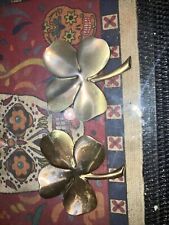 Pair of Gerity 24 Karat gold Plate Four leaf Clovers. picture