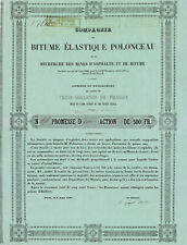 COMPAGNIE DU BITUME ELASTIQUE POLONCEAU - ACTION OF 500 FRANCS 1838 - FRANCE picture