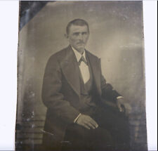 Antique 1890s Sepia Tintype Victorian Man American Western Frontier Portrait picture