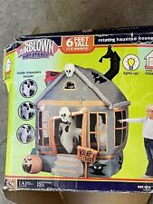 Vintage 2007 Gemmy Inflatable Rotating Haunted House 6ft Lights picture