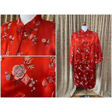 Peony Shanghai Red Silk Asian Robe Kimono picture