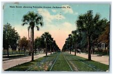 1911 Main Street Showing Avenue Jacksonville Florida FL Antique Postcard picture