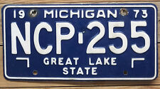 Vintage Michigan expired 1973 GREAT LAKE STATE License Plate ~ NCP-255 picture
