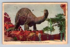 Chicago IL-Illinois, Sinclair Dinosaur Exhibit at Worlds Fair, Vintage Postcard picture