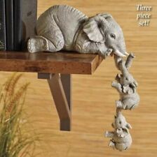 3pcs set Cute Elephant Figurines  Holding Baby Elephant Resin Crafts Home picture