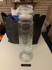 Vintage Aunt Jane’s Candy Treats Apothecary Glass Candy Jar w/ Lid picture