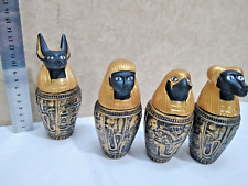 6in -Set Of 4 Large Canopic Jars Antique Egyptian Organs Storage Luxury Painting picture