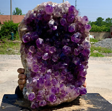 35.44LB Natural Amethyst geode quartz cluster crystal specimen Healing picture