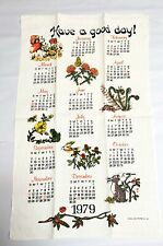 Vintage 1979 Linen Wall Calendar Kitchen Tea Towel Stevens Linen 16x26