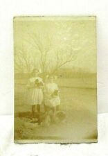Antique Photo Ada & Ruby Hilton With Cats picture