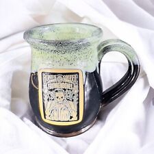 2018 Deneen Pottery BONES COFFEE COMPANY Co FRANKENBONES Coffee Mug Cup Green picture