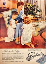 1943 Englander Mattress Kids on Knees Praying For Daddy WWII Vintage Print Ad picture