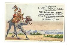Trade Card Phil Michael Fremont IN Stoves Tinware Paint Revolvers Hardware Camel picture