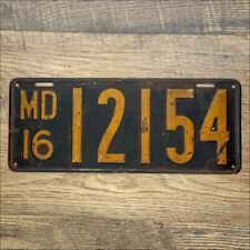 Original MARYLAND 1916 License Plate - 12154 - Good Condition picture