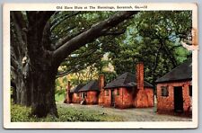 Georgia Savannah Old Slave Huts Hermitage Historical Cancel 1932 PM WOB Postcard picture