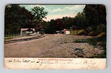 Westfield MA-Massachusetts, Entrance To Pequot Park, Antique Vintage Postcard picture