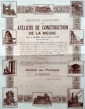 MEUSE CONSTRUCTION WORKSHOPS STE - 1920 BEARER ACTION - BELGIUM picture