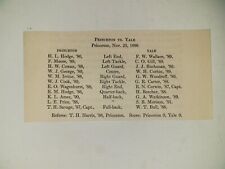 Princeton University VS Yale 1886 Football Game Roster picture
