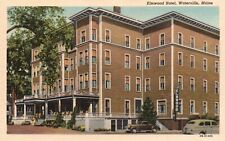 Postcard ME Waterville Maine Elmwood Hotel Unused 1944 Linen Vintage PC e9440 picture