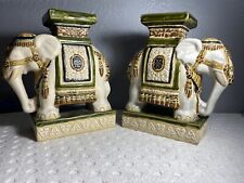 Two Vintage Chinese Ceramic Elephant Plant or Display Stands picture
