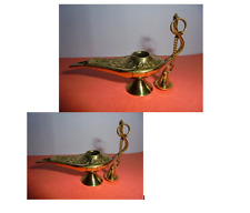 4'' Aladdin Lamp Genie Oil Brass Lamps Decor  Home Collectible Diwali Navratra picture
