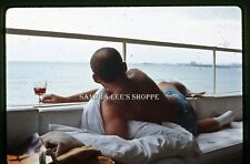 1984 Slide Man Relaxing Drink Inside Hotel Room Sheraton Waikiki? Hawaii #4166 picture