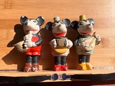 Set Of 3 Vintage Original Mickey Mouse Bisque Musicians 1930’s Complete picture