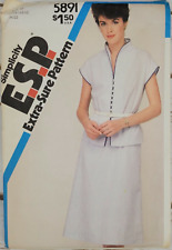 Simplicity 5891 Vintage Sewing Pattern Misses Two Piece Dress Size12 14 16 picture